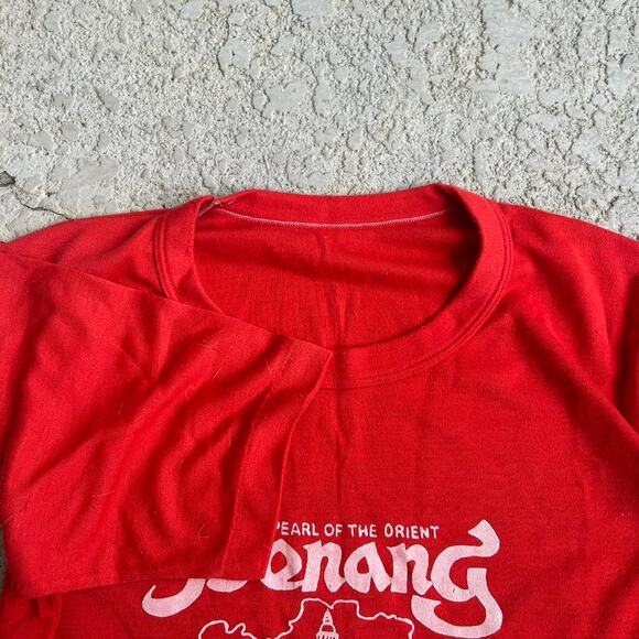 True Vintage 80s Penang Maylasia Paper Thin Tee. Sz S - Picture 5 of 5